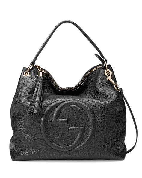 black leather gucci bag soho large|gucci soho shoulder bag white.